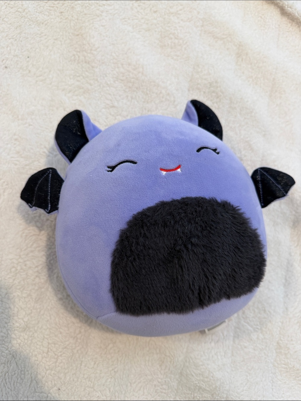 Squishmallows Purple Bat Plush with Black Details